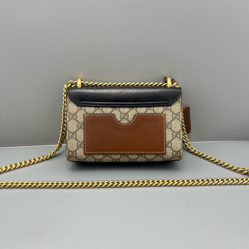 Gucci Small Padlock Shoulder Bag GG Supreme Monogram Calfskin Black