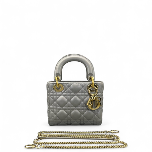 Dior Mini Lady Dior Lambskin Grey