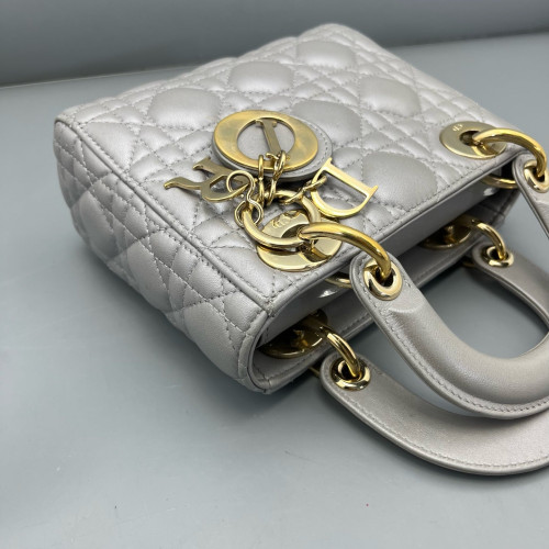 Dior Mini Lady Dior Lambskin Grey