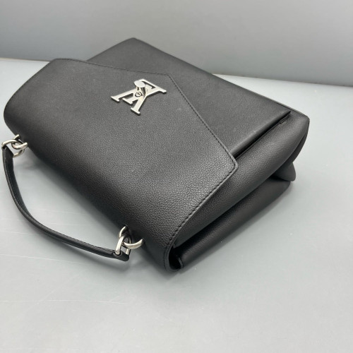 Louis Vuitton Mylockme Top Handle Calfskin Black