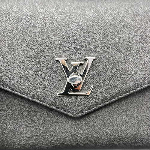 Louis Vuitton Mylockme Top Handle Calfskin Black