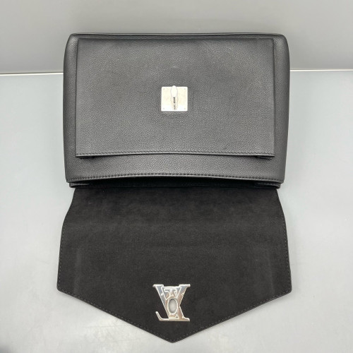 Louis Vuitton Mylockme Top Handle Calfskin Black