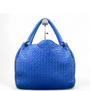 Bottega Veneta Medium Campana Hobo Calfskin Intrecciato Blue