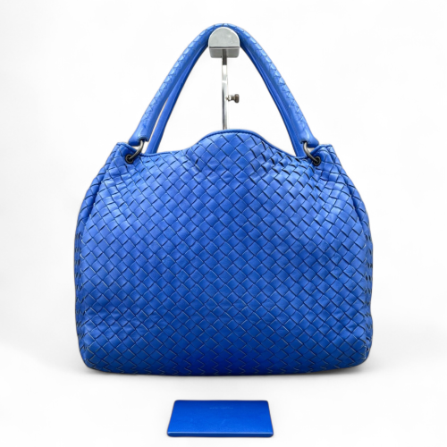 Bottega Veneta Medium Campana Hobo Calfskin Intrecciato Blue