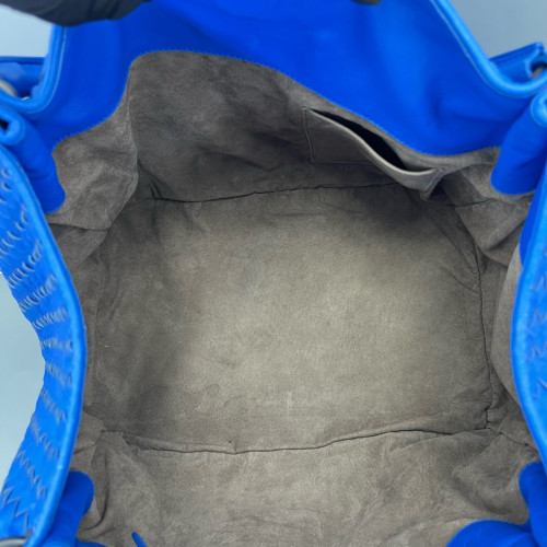 Bottega Veneta Medium Campana Hobo Calfskin Intrecciato Blue