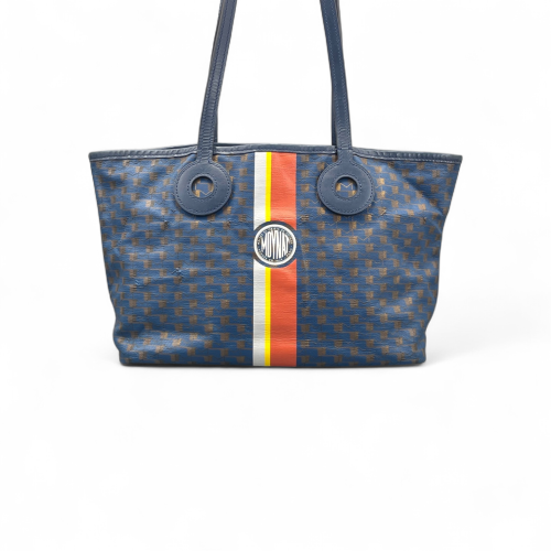 Moynat Tote Bag Toile 1920 Monogram Blue Brown Orange