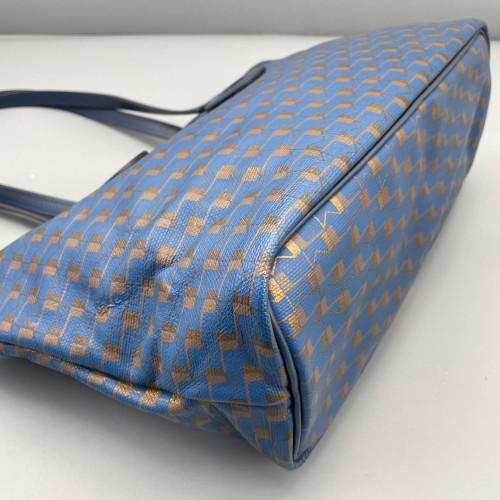 Moynat Tote Bag Toile 1920 Monogram Blue Brown Orange