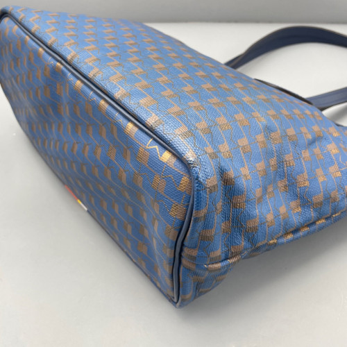 Moynat Tote Bag Toile 1920 Monogram Blue Brown Orange