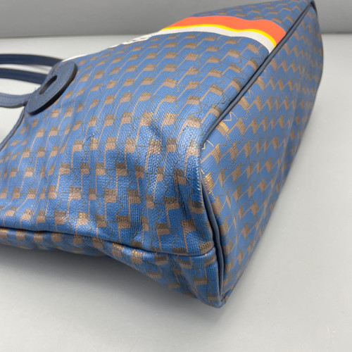Moynat Tote Bag Toile 1920 Monogram Blue Brown Orange