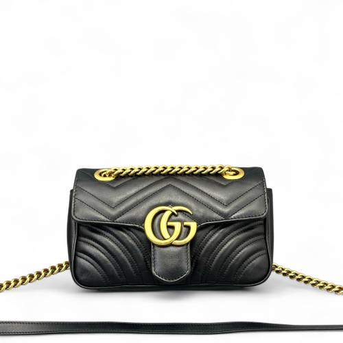 Gucci Matelasse Mini GG Marmont Calfskin Black