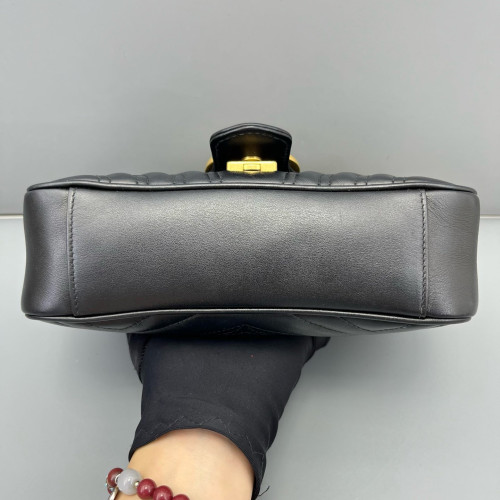 Gucci Matelasse Mini GG Marmont Calfskin Black