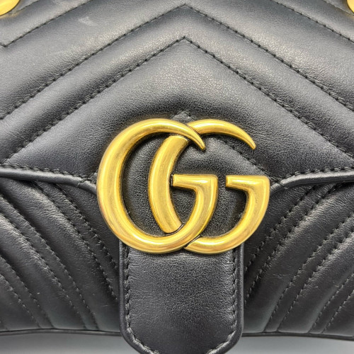 Gucci Matelasse Mini GG Marmont Calfskin Black