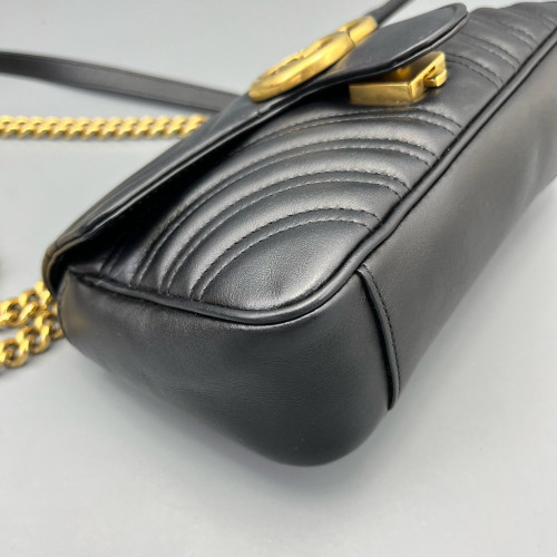 Gucci Matelasse Mini GG Marmont Calfskin Black