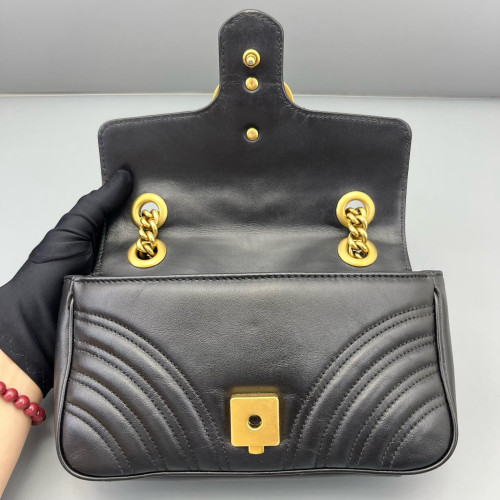 Gucci Matelasse Mini GG Marmont Calfskin Black