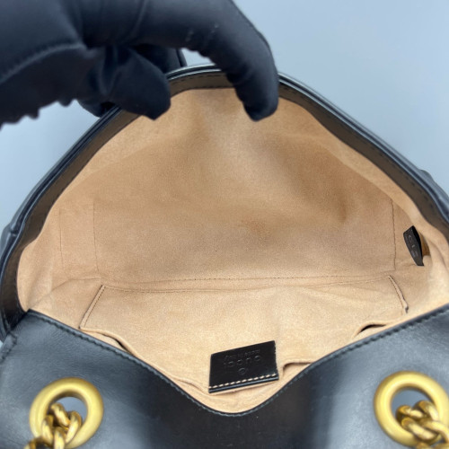 Gucci Matelasse Mini GG Marmont Calfskin Black