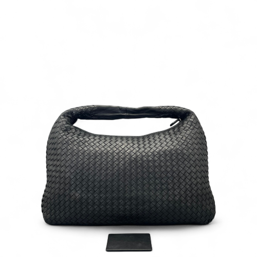 Bottega Veneta Maxi Veneta Hobo Calfskin Intrecciato Black