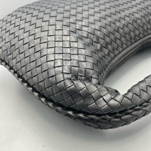 Bottega Veneta Maxi Veneta Hobo Calfskin Intrecciato Black