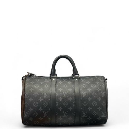 Louis Vuitton Keepall Bandouliere 35 Monogram Eclipse Black Grey Louis Vuitton Keepall Bandouliere 35 Monogram Eclipse Black Grey