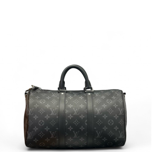 Louis Vuitton Keepall Bandouliere 35 Monogram Eclipse Black Grey Louis Vuitton Keepall Bandouliere 35 Monogram Eclipse Black Grey