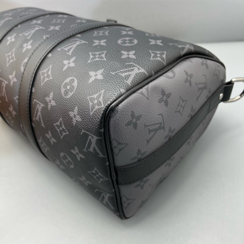 Louis Vuitton Keepall Bandouliere 35 Monogram Eclipse Black Grey Louis Vuitton Keepall Bandouliere 35 Monogram Eclipse Black Grey
