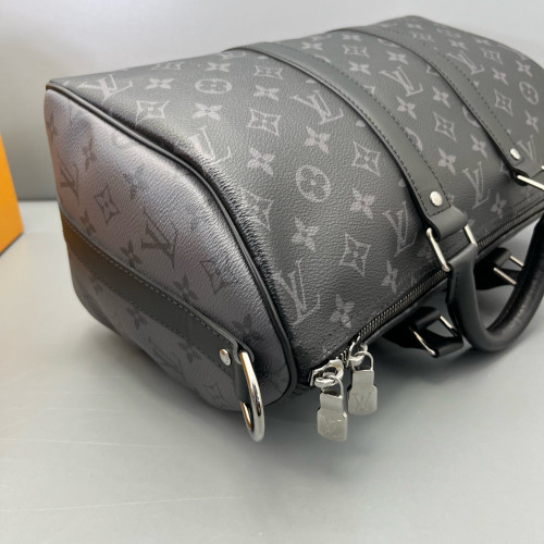 Louis Vuitton Keepall Bandouliere 35 Monogram Eclipse Black Grey Louis Vuitton Keepall Bandouliere 35 Monogram Eclipse Black Grey