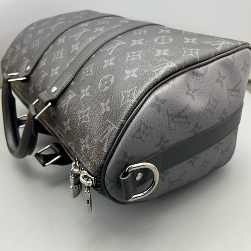 Louis Vuitton Keepall Bandouliere 35 Monogram Eclipse Black Grey Louis Vuitton Keepall Bandouliere 35 Monogram Eclipse Black Grey