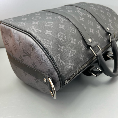 Louis Vuitton Keepall Bandouliere 35 Monogram Eclipse Black Grey Louis Vuitton Keepall Bandouliere 35 Monogram Eclipse Black Grey