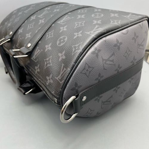 Louis Vuitton Keepall Bandouliere 35 Monogram Eclipse Black Grey Louis Vuitton Keepall Bandouliere 35 Monogram Eclipse Black Grey