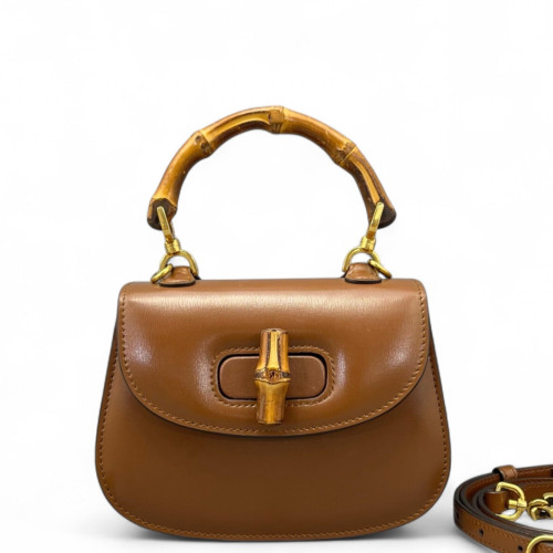 Gucci Bamboo 1947 Mini Calfskin Tan