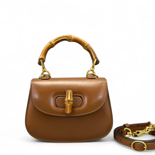 Gucci Bamboo 1947 Mini Calfskin Tan