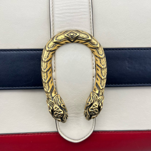Gucci Web Medium Dioysus Bamboo Top Handle Bag Calfskin Red White Black Gucci Web Medium Dioysus Bamboo Top Handle Bag Calfskin Red White Black
