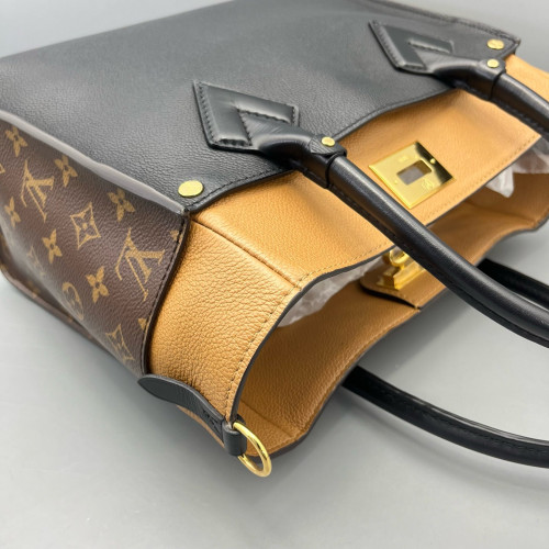 Louis Vuitton On My Side MM Monogram Calfskin Brown Black