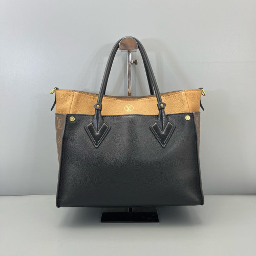 Louis Vuitton On My Side MM Monogram Calfskin Brown Black