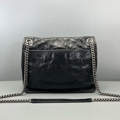 Yves Saint Laurent Medium Niki Messenger Pull Up Leather Black