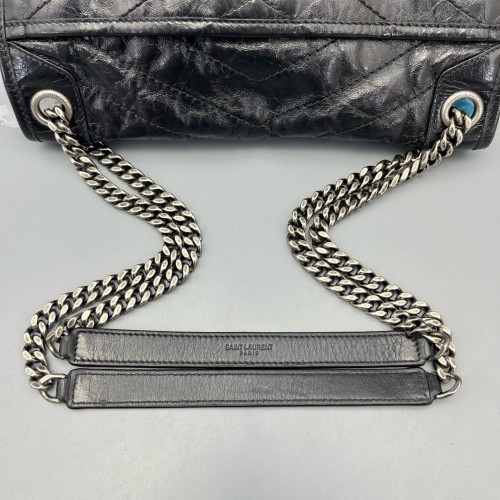 Yves Saint Laurent Medium Niki Messenger Pull Up Leather Black