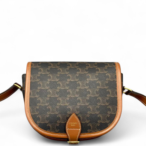 Celine Medium Folco Bag Triomphe Tan Brown
