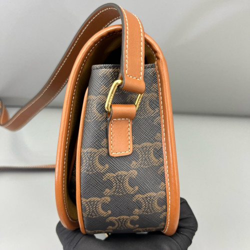 Celine Medium Folco Bag Triomphe Tan Brown