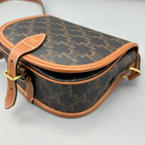 Celine Medium Folco Bag Triomphe Tan Brown