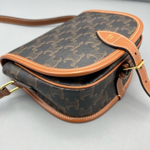 Celine Medium Folco Bag Triomphe Tan Brown