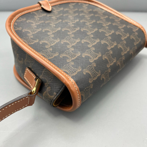 Celine Medium Folco Bag Triomphe Tan Brown