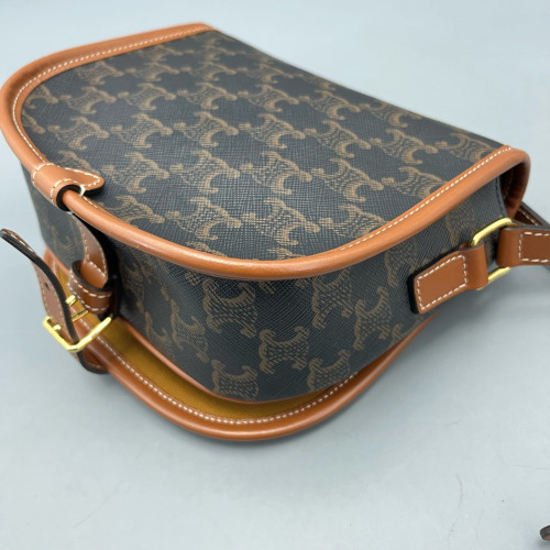 Celine Medium Folco Bag Triomphe Tan Brown