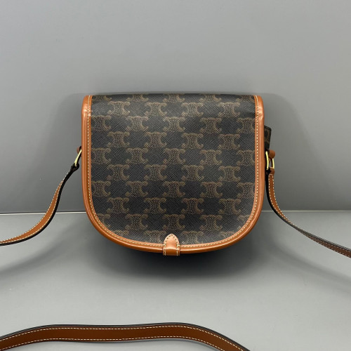Celine Medium Folco Bag Triomphe Tan Brown