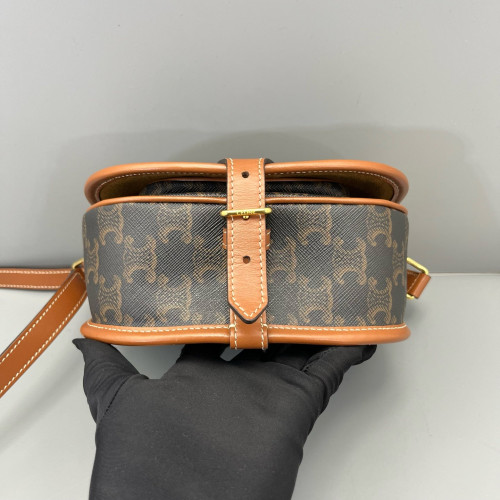 Celine Medium Folco Bag Triomphe Tan Brown