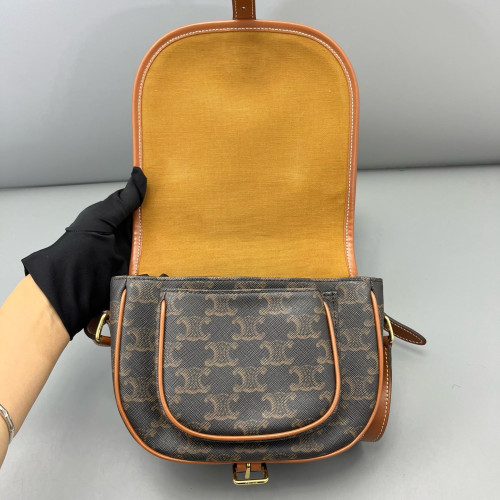 Celine Medium Folco Bag Triomphe Tan Brown