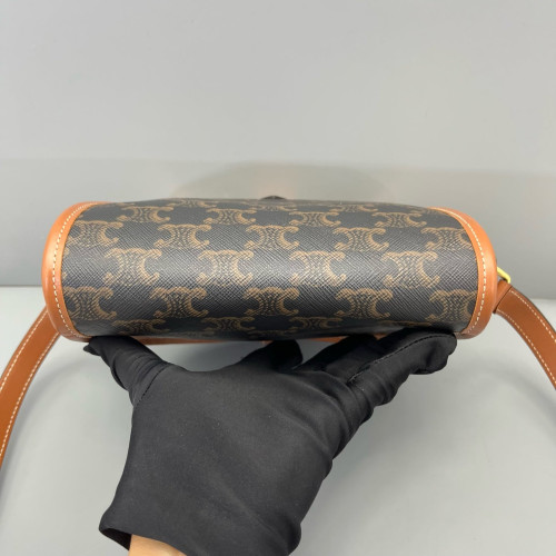 Celine Medium Folco Bag Triomphe Tan Brown