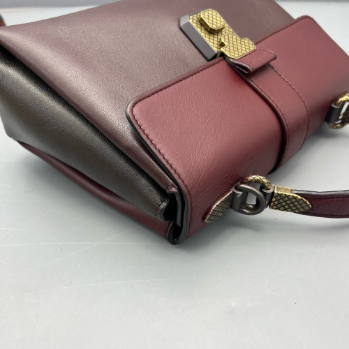 Bottega Veneta Small Piazza Bag Calfskin Burgundy Dark Grey