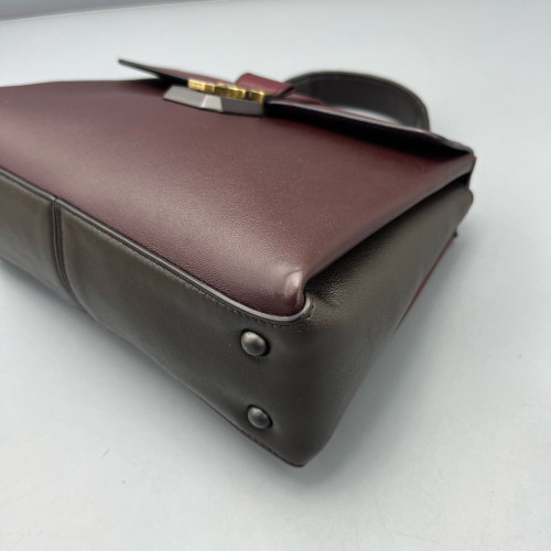 Bottega Veneta Small Piazza Bag Calfskin Burgundy Dark Grey