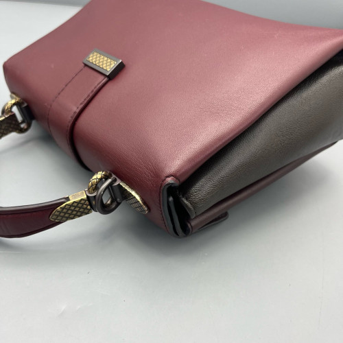 Bottega Veneta Small Piazza Bag Calfskin Burgundy Dark Grey