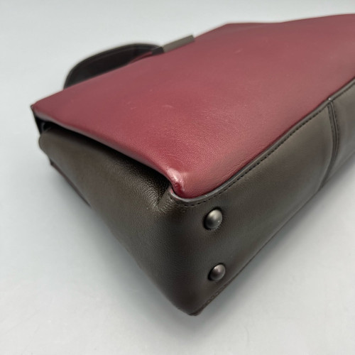 Bottega Veneta Small Piazza Bag Calfskin Burgundy Dark Grey