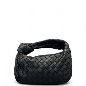 Bottega Veneta Mini Bv Twist Calfskin Intrecciato Black